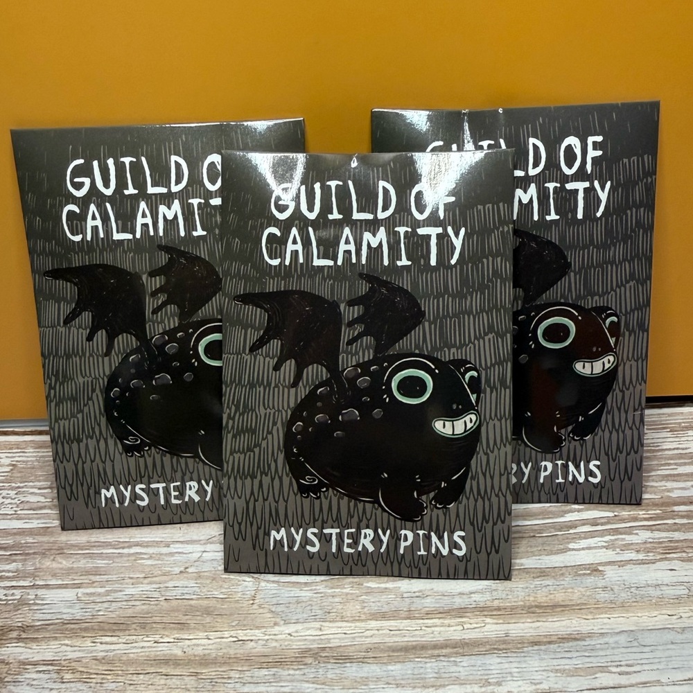 3 Hot Topic Guild of Calamity Mystery Pins - Black and White
